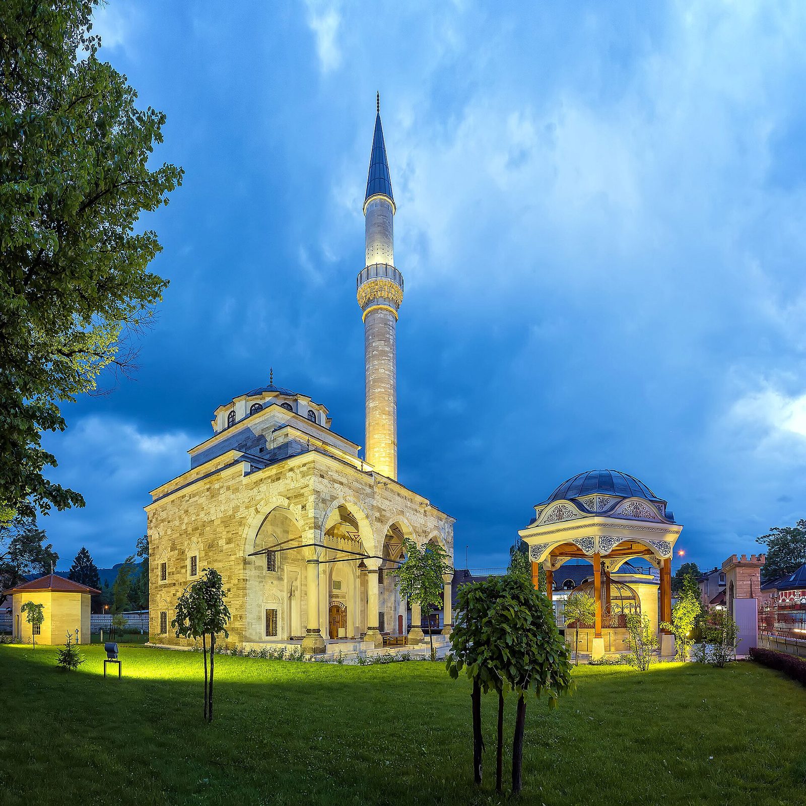 The rebuilt Ferhadija Mosque in Banja Luka, reopened 7 May 2016