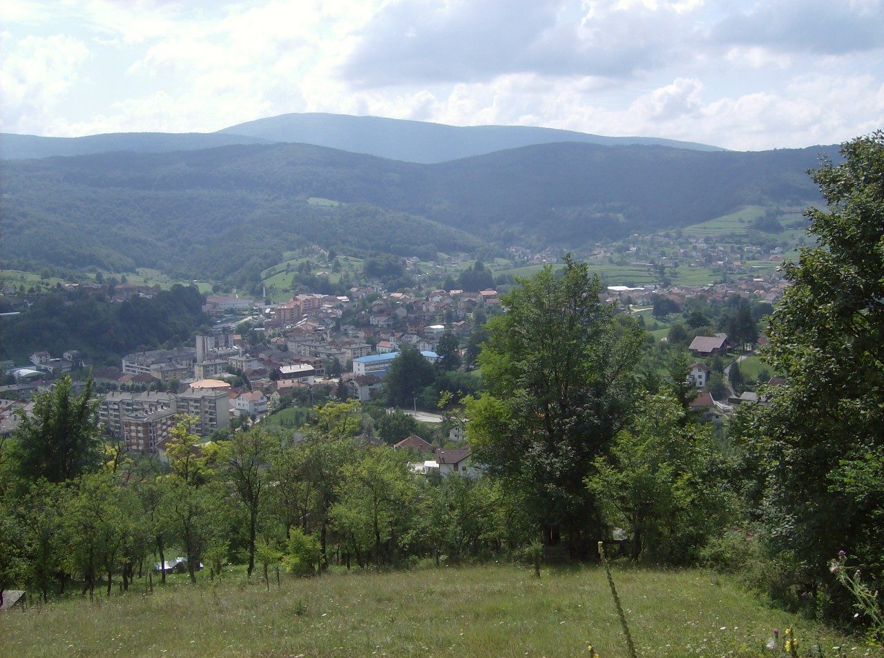 Panorama of the town of Ključ on the Sana