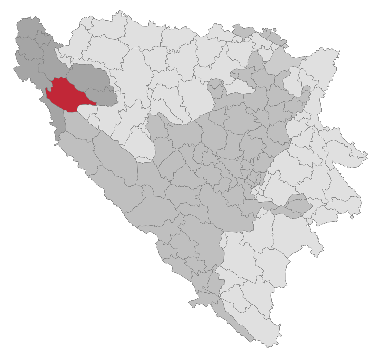 Location of the Bosanski Petrovac municipality within Bosnia and Herzegovina