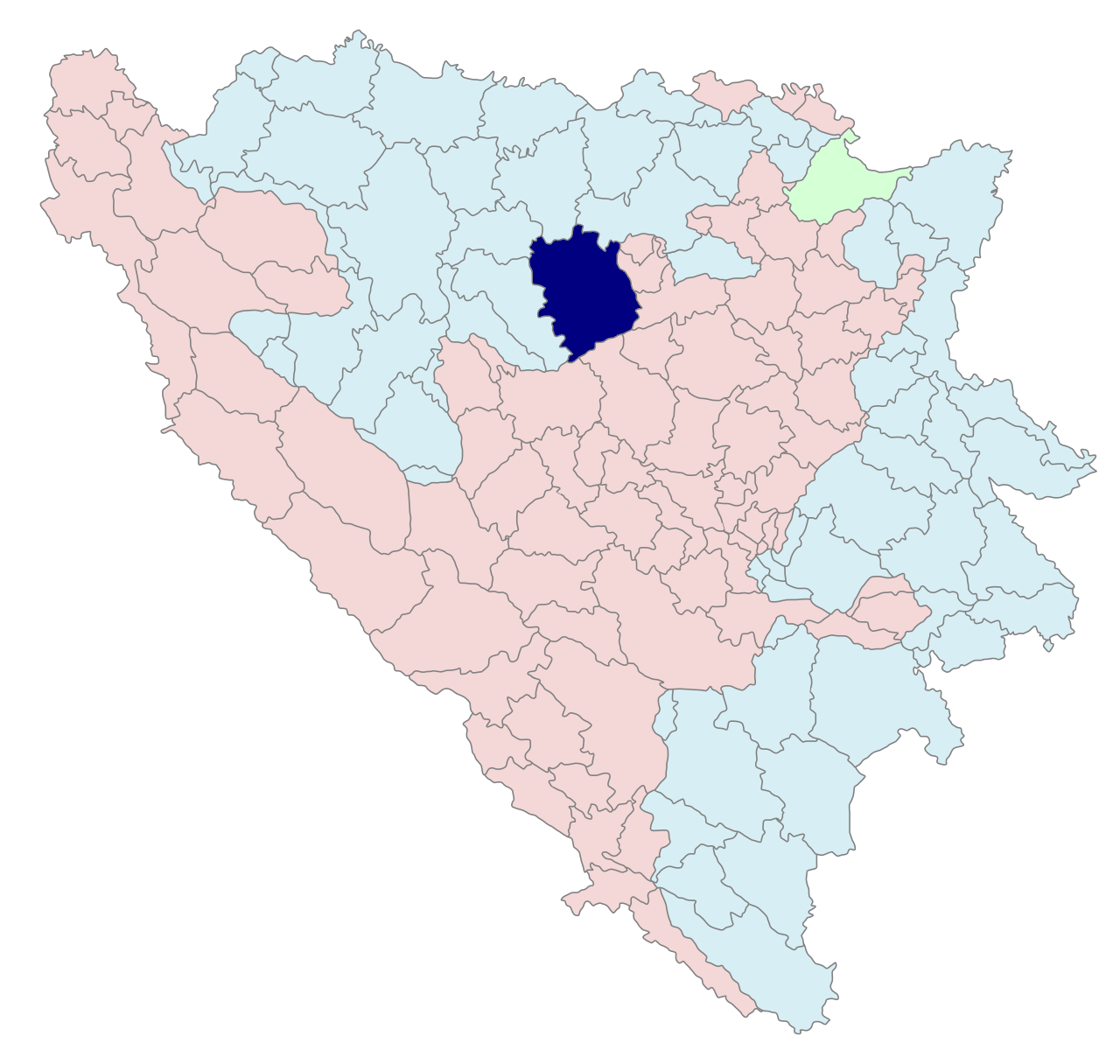 Location of Teslić municipality within Bosnia and Herzegovina