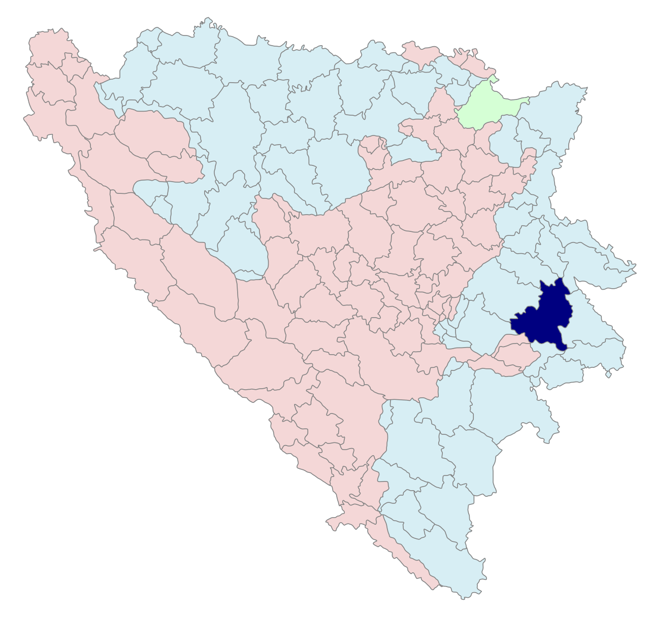 Location of Rogatica municipality within Bosnia and Herzegovina