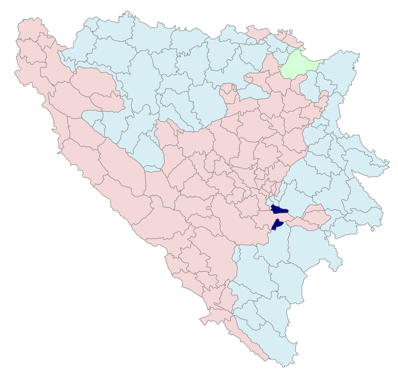 Location of the Trnovo municipality within Bosnia and Herzegovina