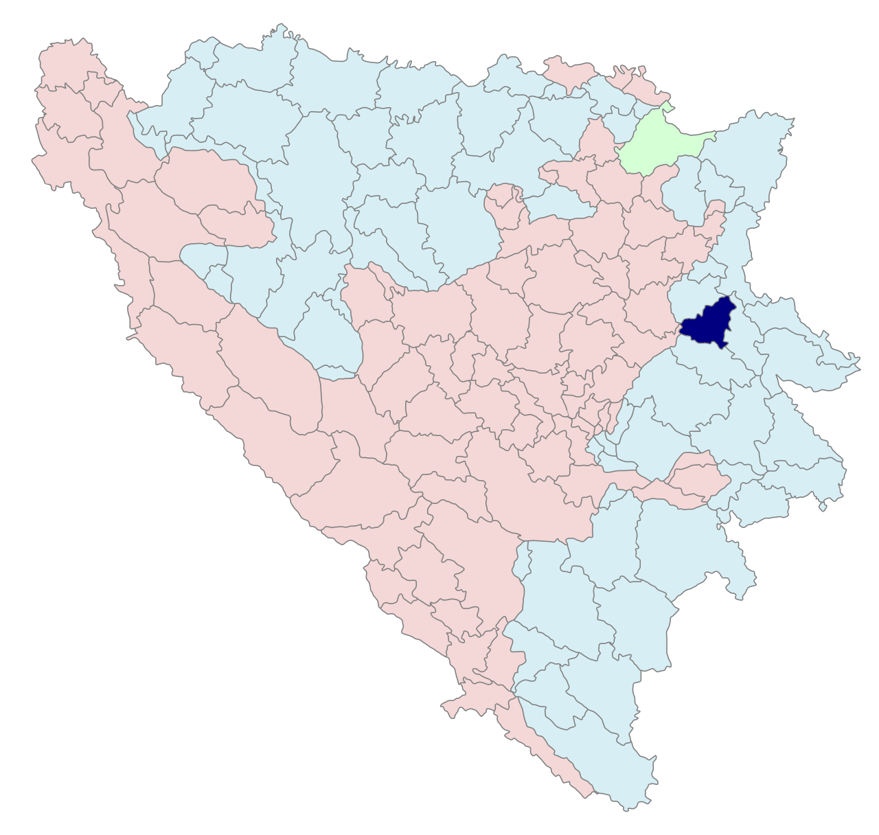 Location of Vlasenica municipality within Bosnia and Herzegovina
