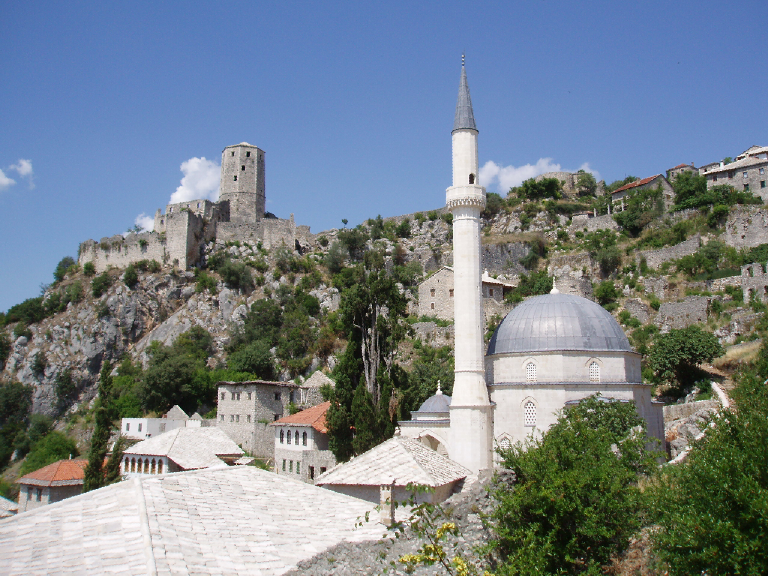 The Ottoman walled town of Počitelj with its mosque and fortress