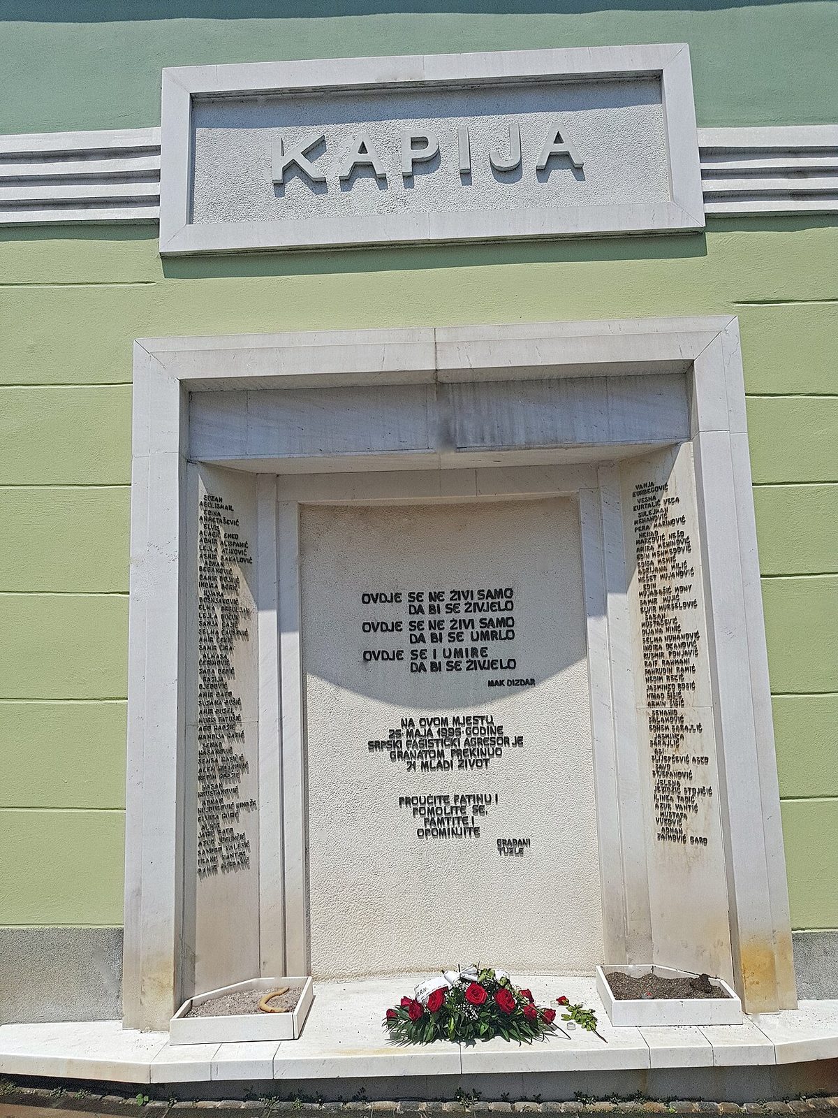 The Kapija memorial gate in Tuzla