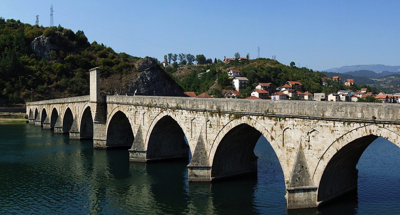 The Mehmed Paša Sokolović Bridge over the Drina river at Višegrad